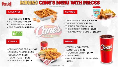 Raising Cane's menu With Prices | Order Online Delivery