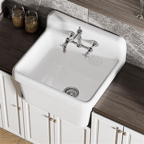 SUPERFLO 24 Inch Wall Mounted Laundry Sink Wall Mount Utility Sink ...