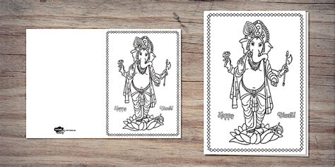 Ganesh Diwali Colouring Card | Twinkl Party