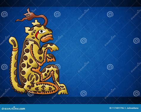 Mayan Jaguar Deity Balam Royalty-Free Illustration | CartoonDealer.com ...