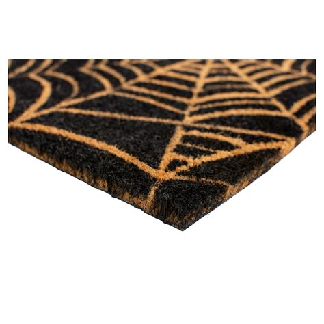 Callowaymills Black/Orange Coir/Vinyl Rectangular Indoor or Outdoor ...