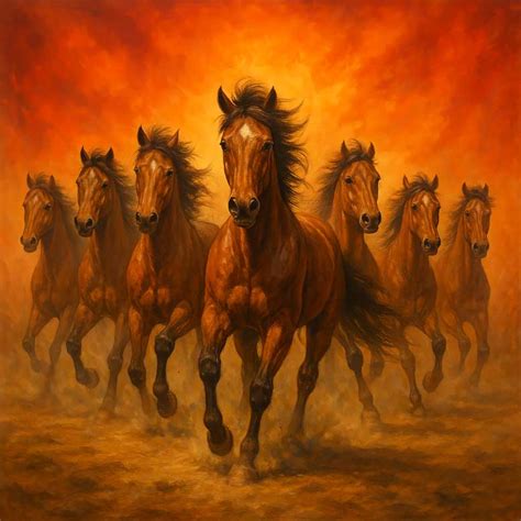 7 Horses Painting Vastu Placement for Success, Growth & Wealth | ArtFactory
