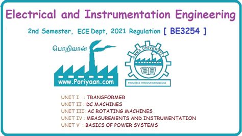 Electrical and Instrumentation Engineering - BE3254 - 2nd Semester ...