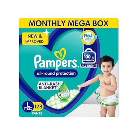Buy Pampers All round Protection Pants Style Baby Diapers, Large (L ...
