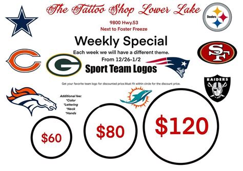 Weekly Special: sports team logos, Warren Tattoo 707, Lower Lake ...