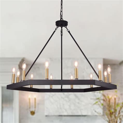 Wellmet 12 Light Large Chandeliers for High Ceilings, Modern Farmhouse ...