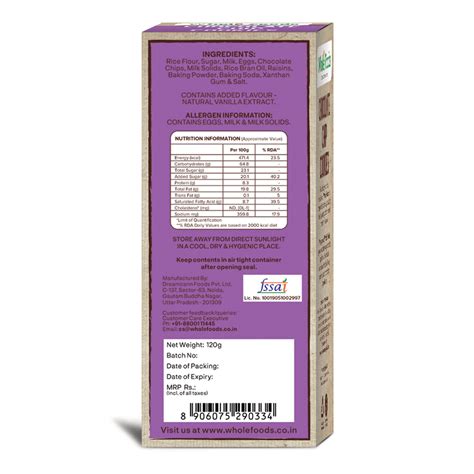 Gluten Free Chocolate Chip Cookies - Veg – wholefoodsin