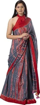 Buy Jaipuri Hand Block Print Mal Mal Saree at Amazon.in