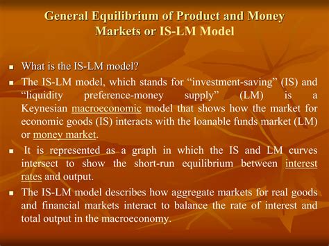 General Equilibrium IS-LM Framework for Macroeconomic Analysis | PDF