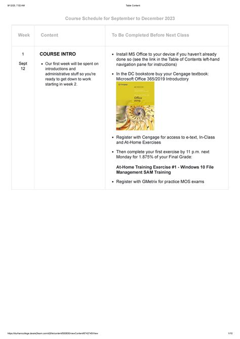 COMP 1112 Schedule - study notes - Course Schedule for September to ...