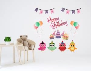 DECOR KAFE 113 cm Happy Birthday wall sticker|Birthday special, PVC ...