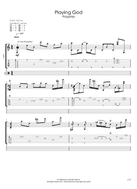 Playing God Polyphia but on one guitar only tab - Paolo Gans