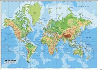 World Map Wall Posters Paper Print - Maps posters in India - Buy art ...