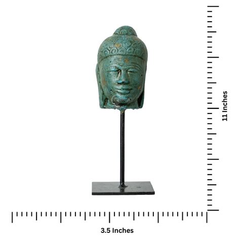 Wooden Buddha Face on Iron Stand (Green) – The Advitya