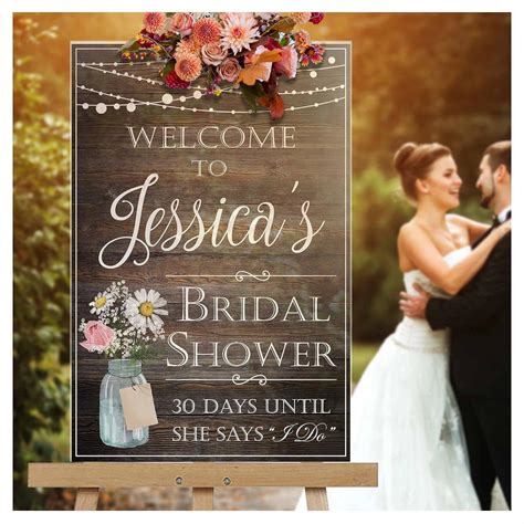 Amazon.com: Rustic Floral Bridal Shower Sign - Custom Bridal Shower ...