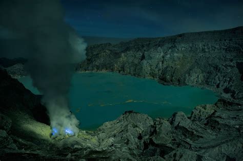 Image result for Kawah Ijen Volcano Exploding Blue Flames