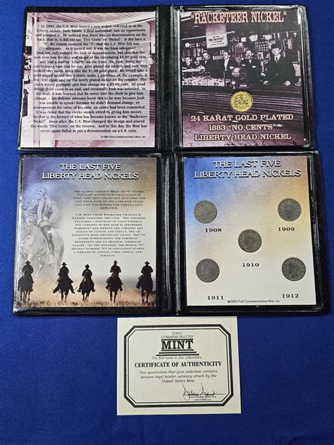 Coin Sets: 1908-1912 "The Last Five Liberty Head Nickels" & 1883 24kt ...