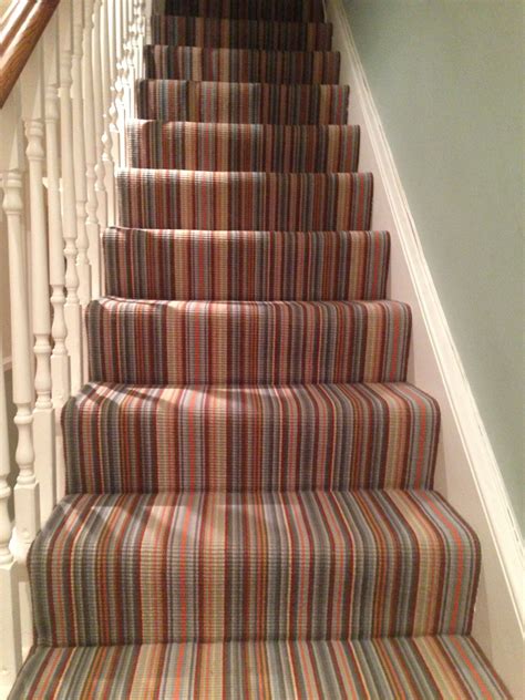 Colorful Striped Carpet Stair Runner