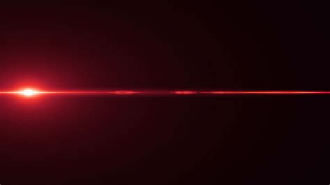 Horizontal laser red sun moving lights optical lens flares overlay ...