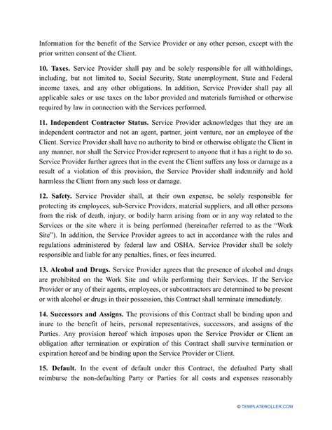 Image result for Personal Service Contract Example