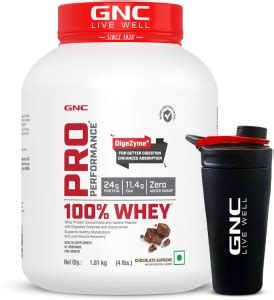 GNC Pro Performance 100% Whey Protein Powder & Black Steel Shaker Whey ...