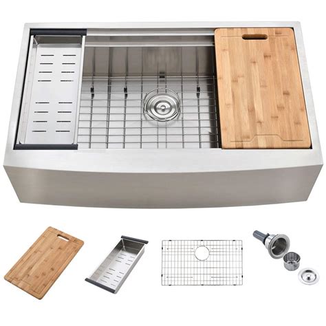 Buy KINGO HOME 33-Inch Farmhouse Sink, Stainless Steel Workstation Farm ...