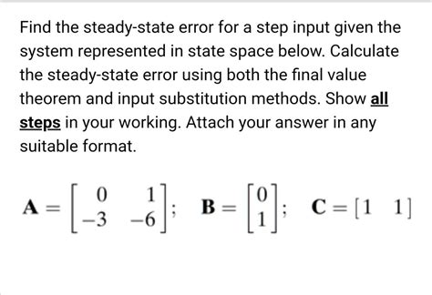 Image result for Steady State Error Calculation