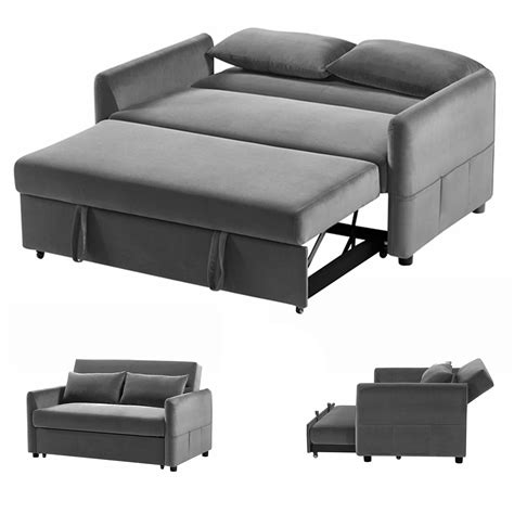 Gynsseh Pull Out Sofa Sleeper, 3 in 1 Design Convertible Loveseat with ...