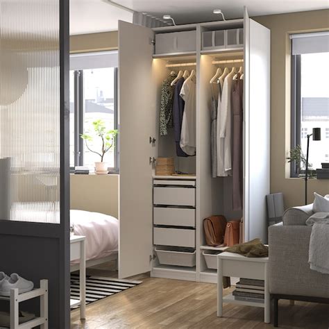 PAX / TONSTAD wardrobe combination, white/off-white, 100x60x236 cm (393 ...