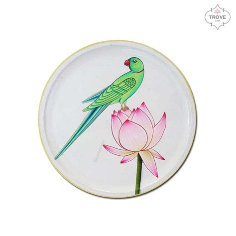 9" Parrot Pichwai Wall Décor Plate – Trove Craft India