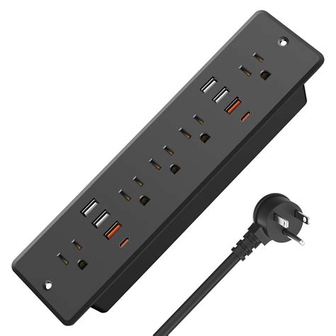 Buy HHSOET 13 in 1 Recessed Power Strip Flat Plug, Fast Charging ...