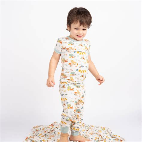 beach-day-bamboo-short-sleeve-kids-pajama-pants-set – Emerson and Friends