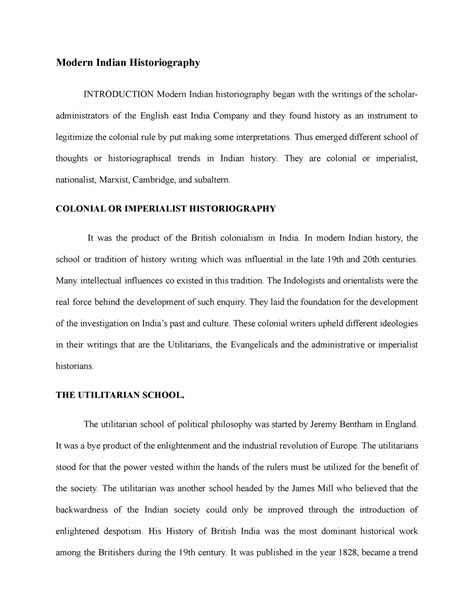 Modern Indian historiography - Thus emerged different school of ...