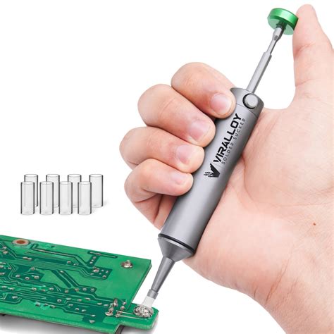 Solder Sucker Tool No Clog Silicone Tip Manual Desoldering Pump ...