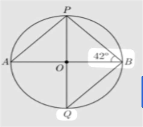 In the following figure, find the measure of ∠PQB, ∠PAB and ∠PBQ. where ...