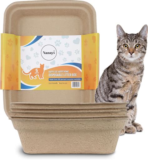 Amazon.com : 5-Pack Disposable Litter Boxes for Cats 17" L x 13" W x 4 ...