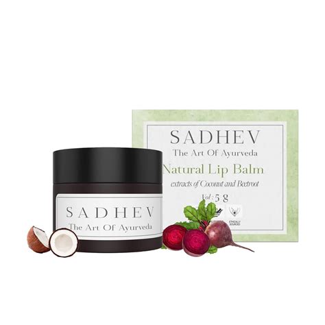 Buy Sadhev Organic Lip Balm For Dry Chapped Lips With Beetroot And ...