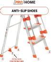 ProHome 5 Steps Ladder with Railing and Anti Slip Shoes Aluminium ...