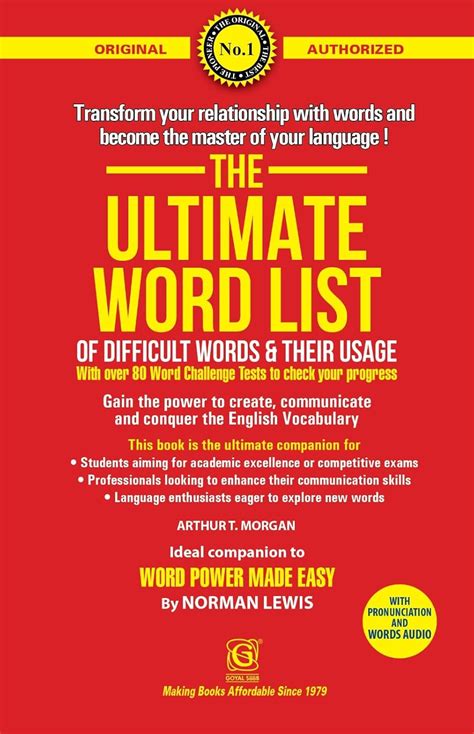 The Ultimate Word List Of Difficult Words & Their Usage - With over 80 ...