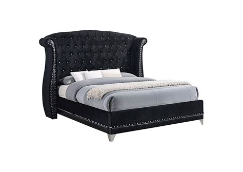 Barzini Upholstered California King Wingback Bed Black