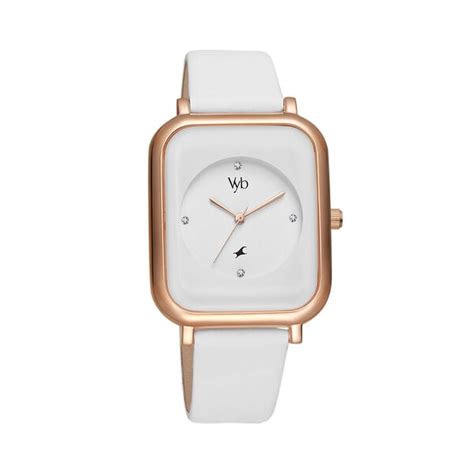 Buy Online Fastrack Vyb Muse Quartz Analog White Dial Leather Strap ...