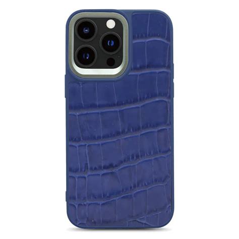 Croco Pattern Back Case - Blue