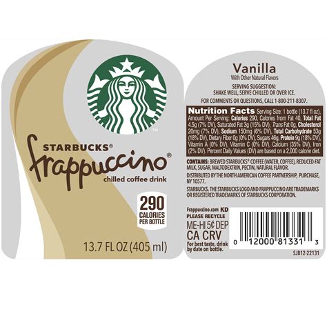 Buy Starbucks Frappuccino Vanilla Iced Coffee, 13.7 oz Bottle Online at ...