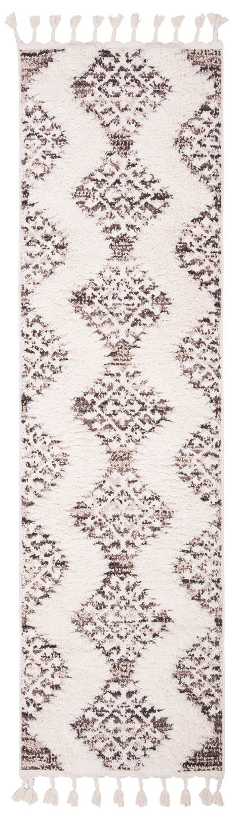 SAFAVIEH Moroccan Tassel Desmond Southwestern Shag Runner Rug, Ivory ...