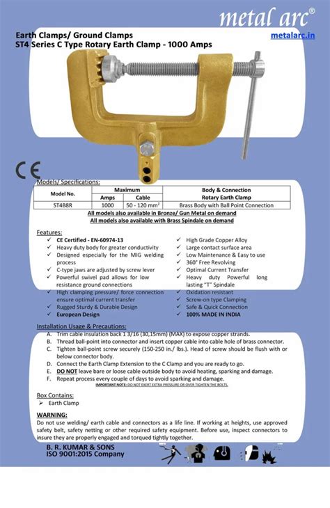 C Type Earth Clamp - ISI Marked ST4 Series C Type Earth Clamp ST4B7 ...
