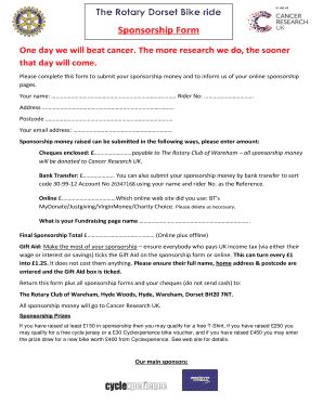 Fillable Online warehamrotary co Sponsorship Form - Rotary Club of ...