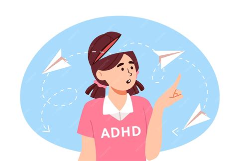 Premium Vector | Girl with Adhd concept Child with mental disorder and psychological illness ...