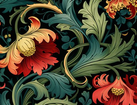 William morris wallpaper style floral paper pack digital art paper high ...