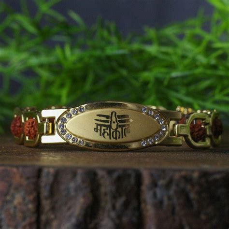 Gold Plated Mahakal Rudraksha Bracelet - Divine Protection & Style ...