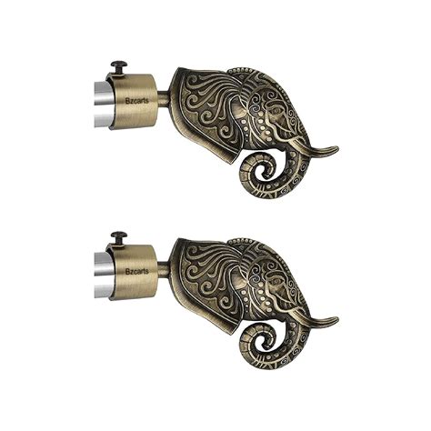 Buy Bzcarts Zinc Antique Solid Brass Curtain Brackets Set Curtain Rod ...